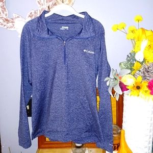 Columbia Large Athletic Zip neck Shirt Blue/Purple Shirt
